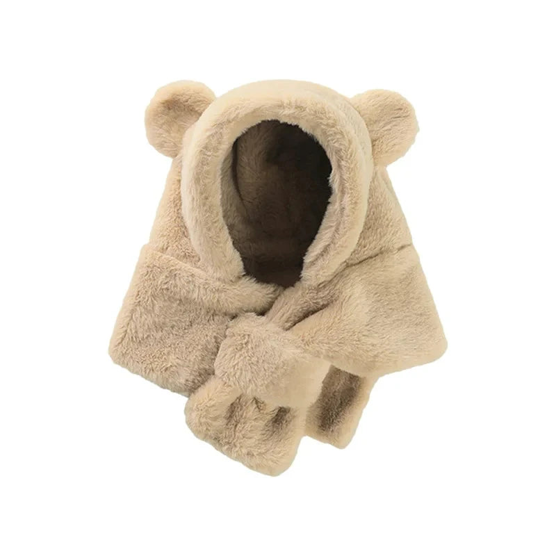 Shop Gail-2 in 1 Baby Bear Warm Hat Scarf