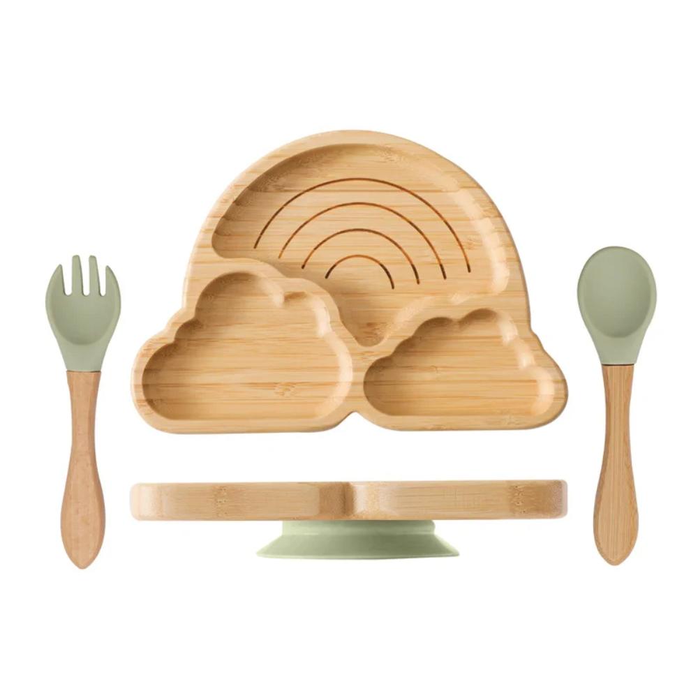 Shop Gail-3PC Baby Wooden Feeding Tableware