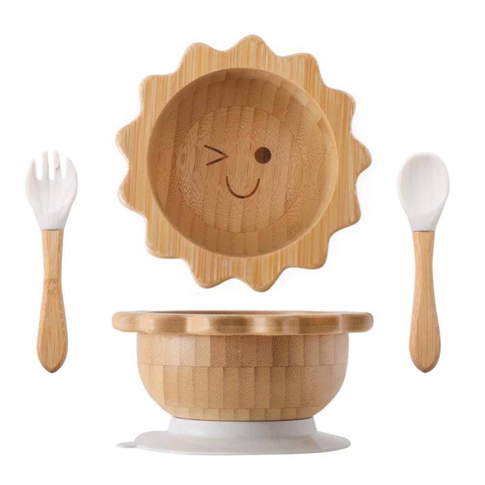 Shop Gail-3PC Baby Wooden Feeding Tableware