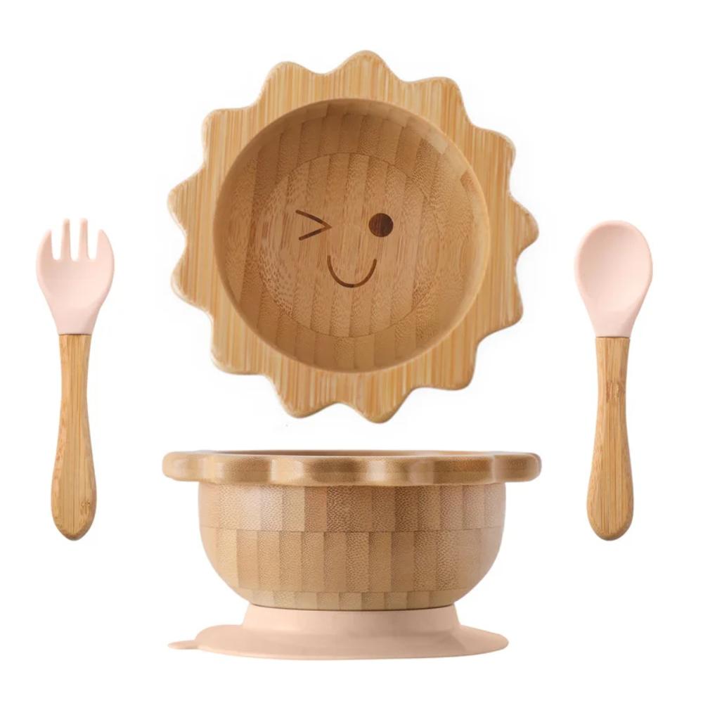 Shop Gail-3PC Baby Wooden Feeding Tableware