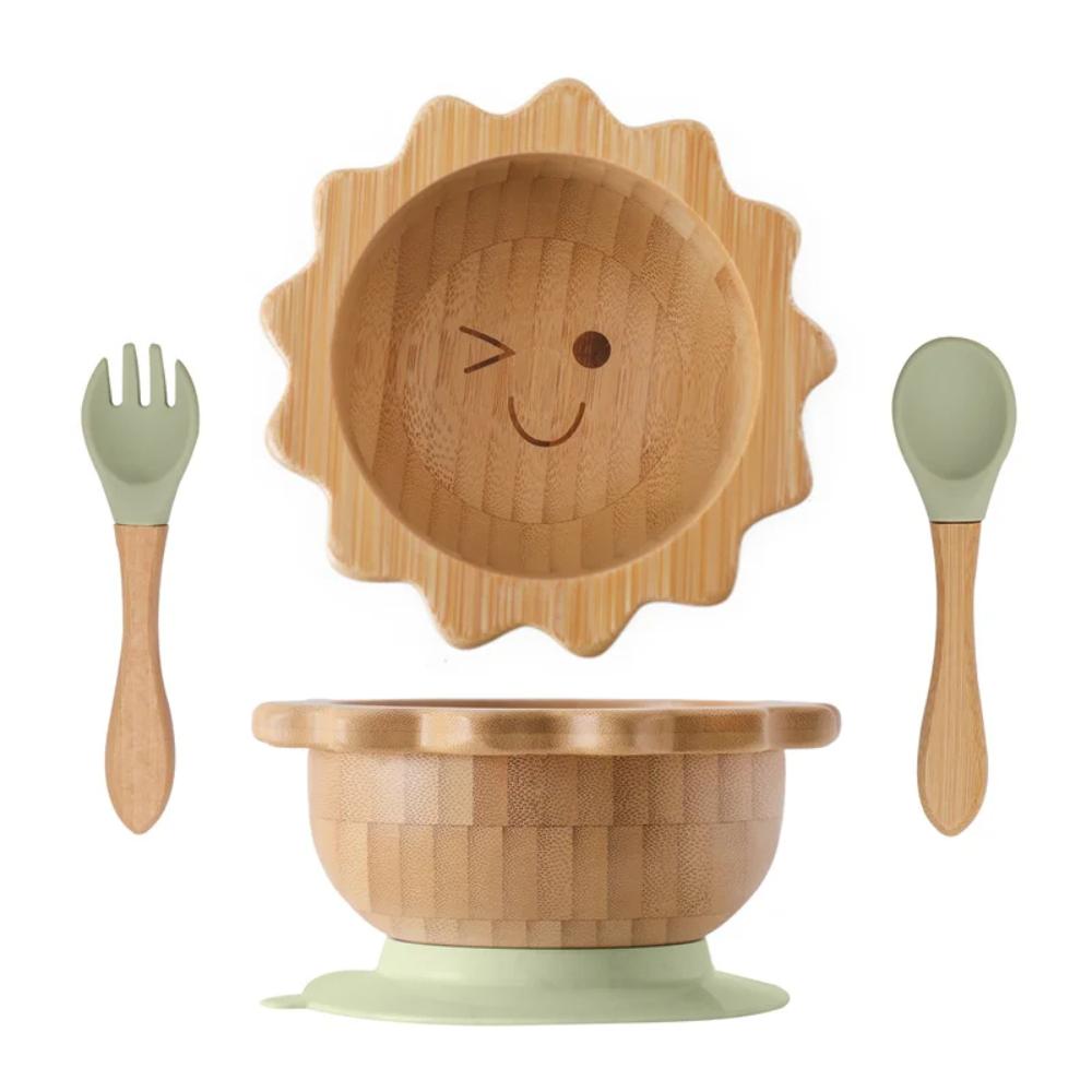 Shop Gail-3PC Baby Wooden Feeding Tableware