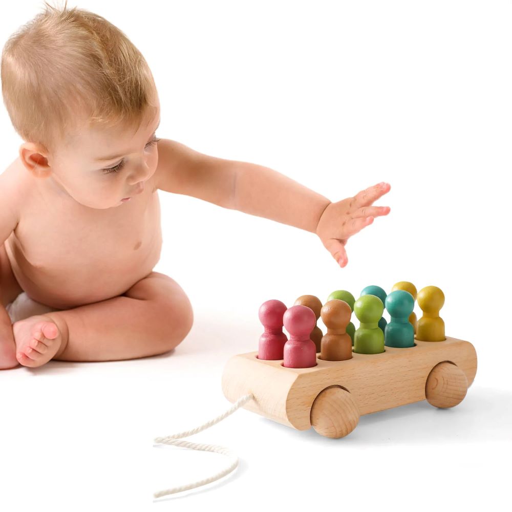 Shop Gail-Montessori Wooden Beech Trolley Toy for Baby