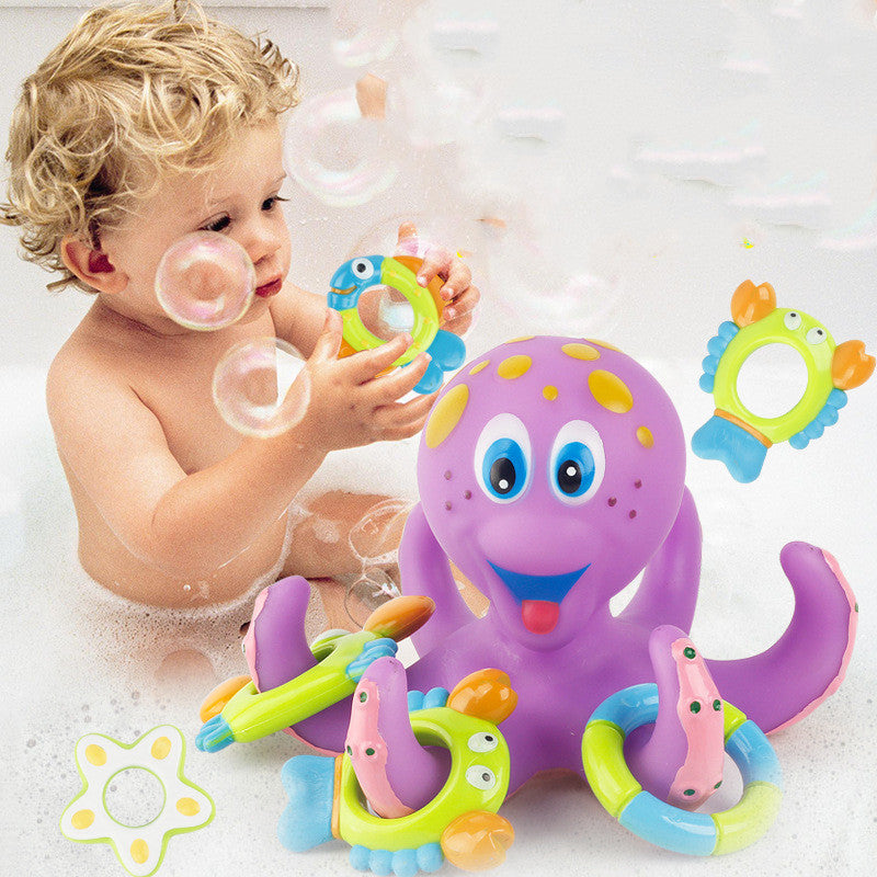 Shop Gail-Purple Octopus Interactive Bath Toy with 3 Rings