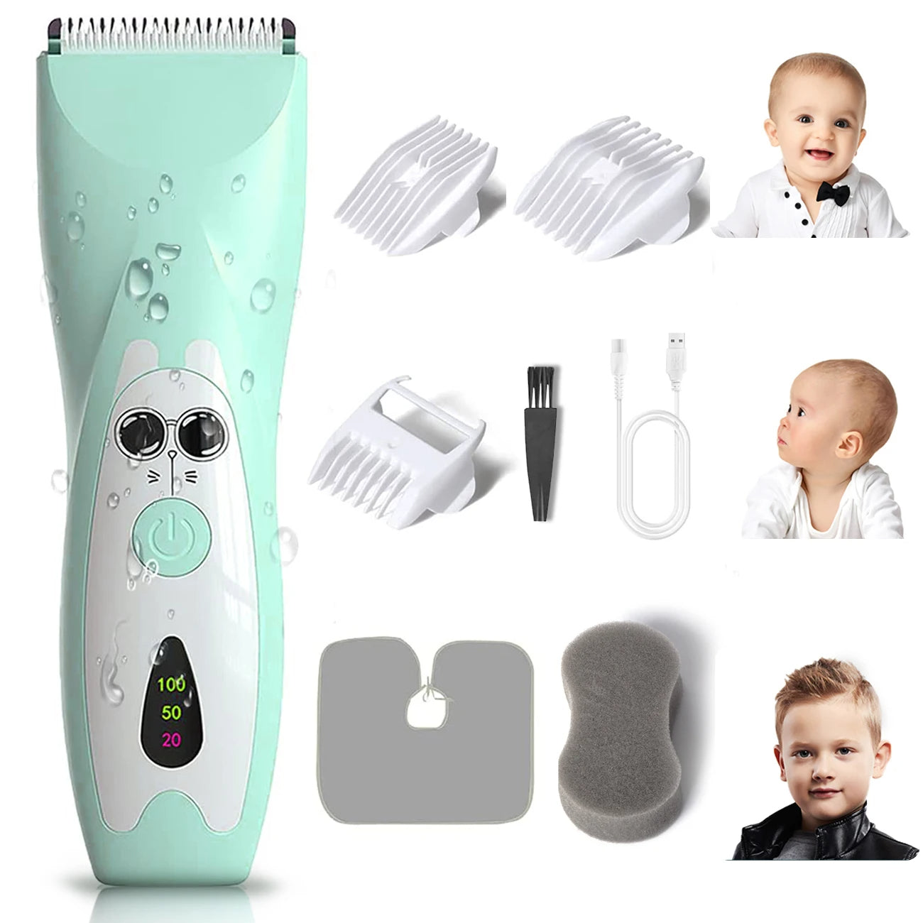 Shop Gail-Rechargeable Baby Silent Hair Clipper