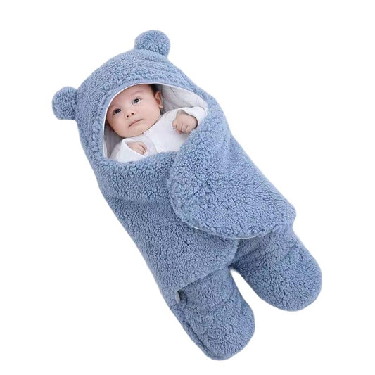 Shop Gail-Ultra soft bear ears winter quilted plush baby swaddle