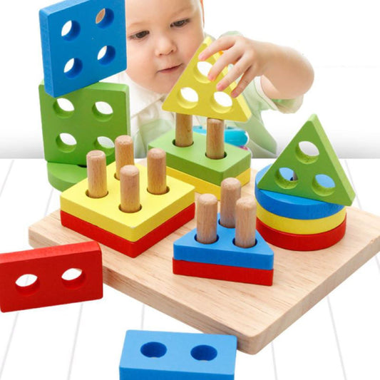 Shop Gail-kids Sorting and Stacking Wooden Building Blocks Game